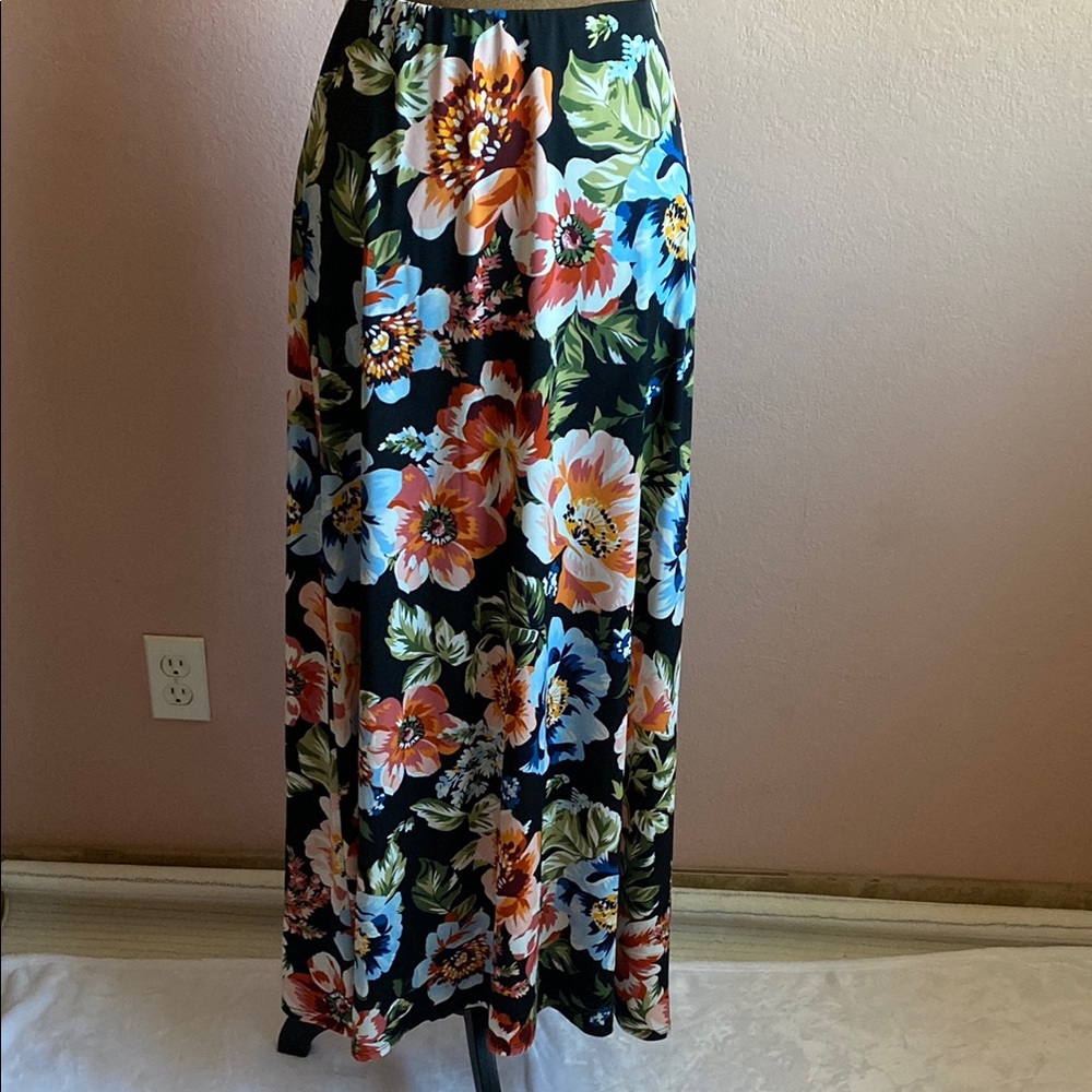 Ce Ce Pink and Blue A-Line Maxi Skirt Resort Wear